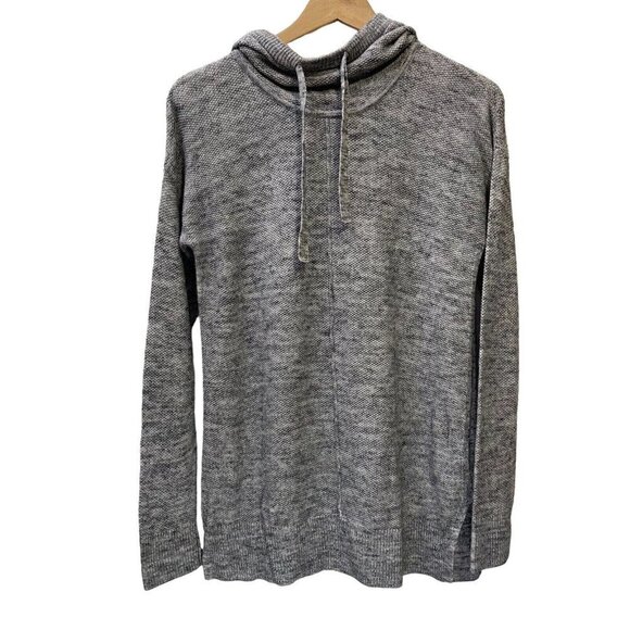 GAP SMALL 100% Cotton Hooded Drawstring Gray Stonewash Lightweight Sweater - Picture 1 of 5